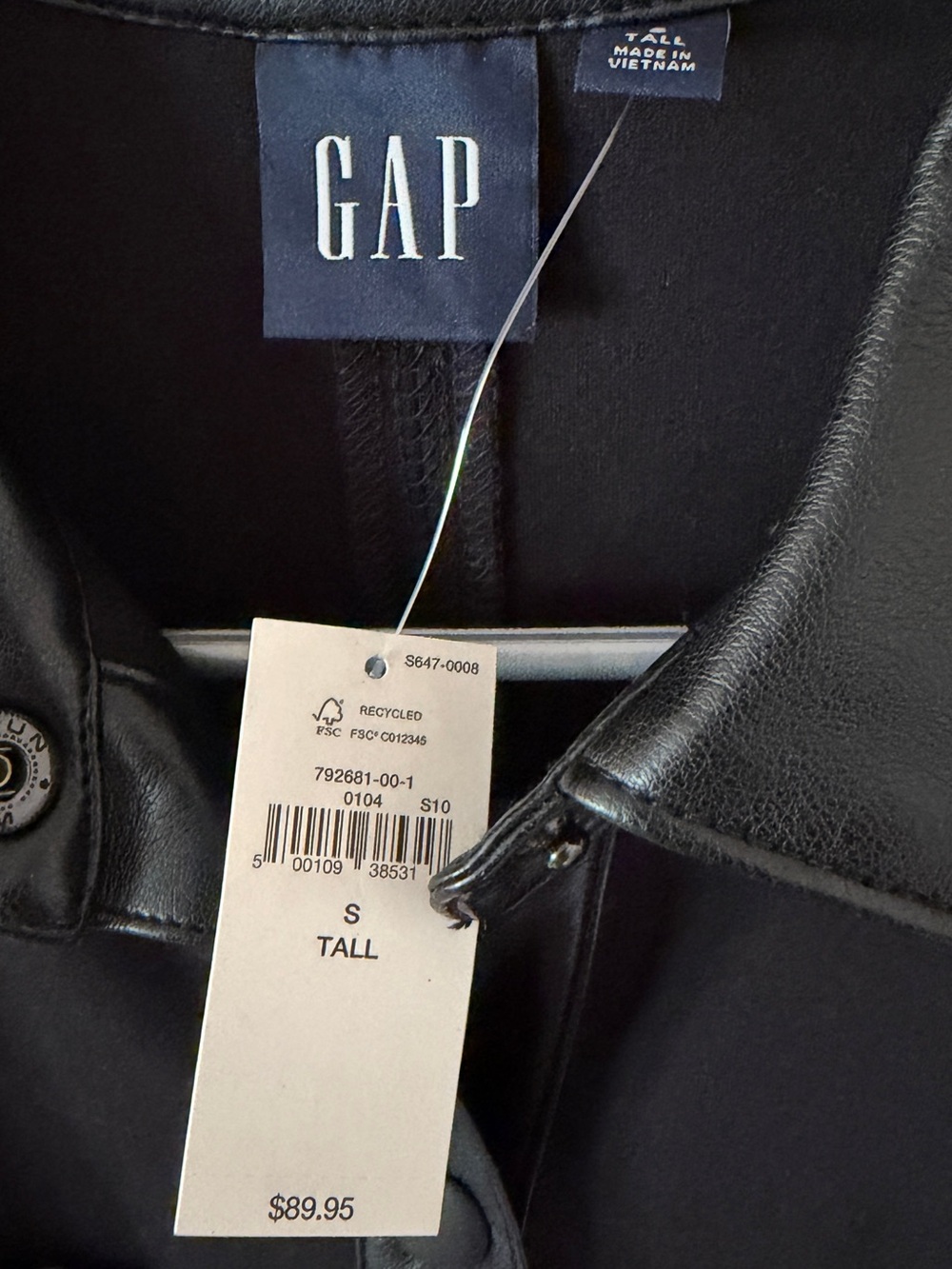 GAP Vegan Leather Mini Shirtdress - Picture 5 of 6